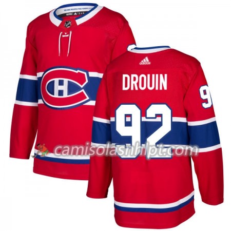 Camisola Montreal Canadiens Jonathan Drouin 92 Adidas 2017-2018 Vermelho Authentic - Homem